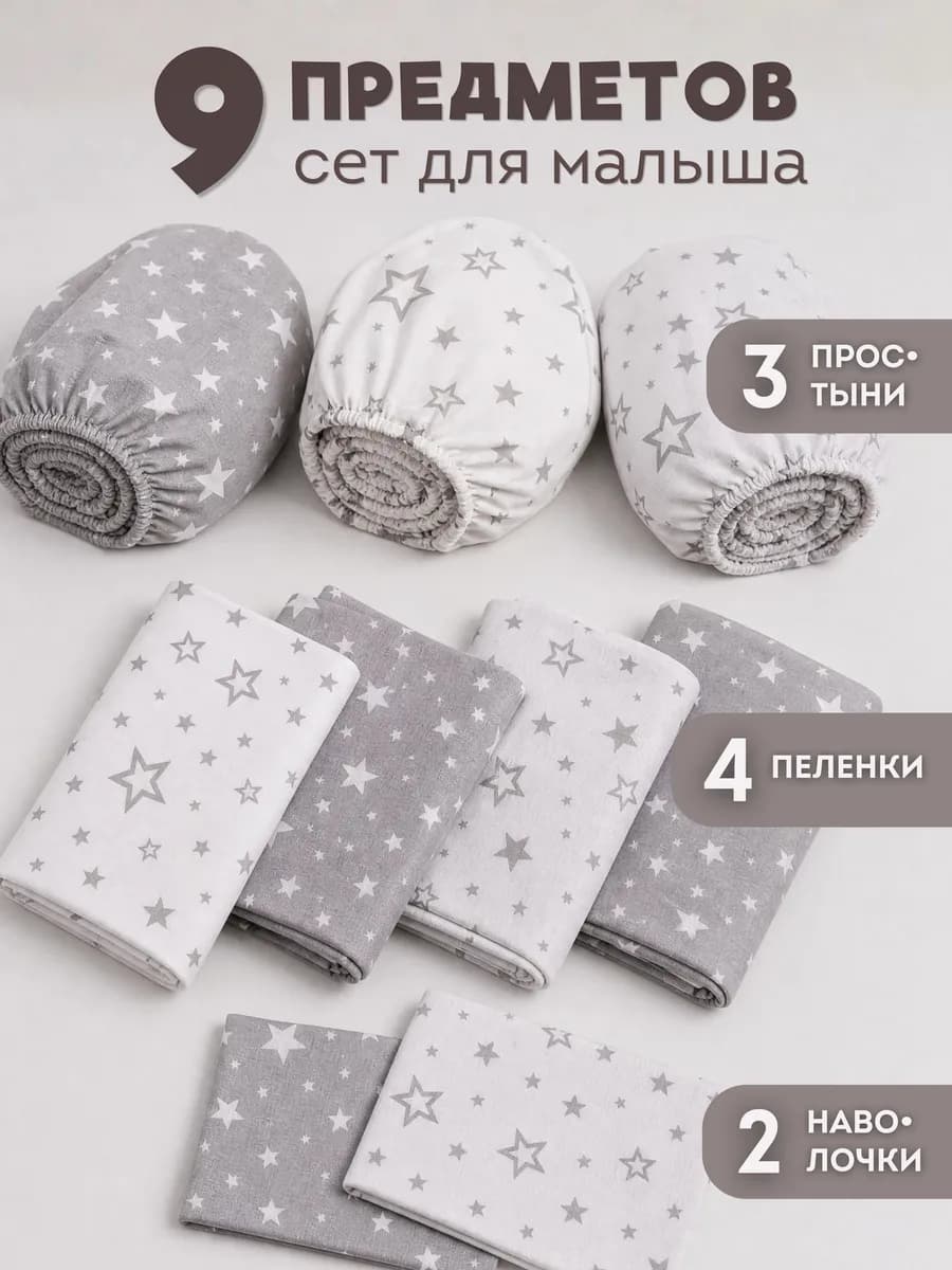 Постельное белье для новорожденных. Сет набор в кроватку