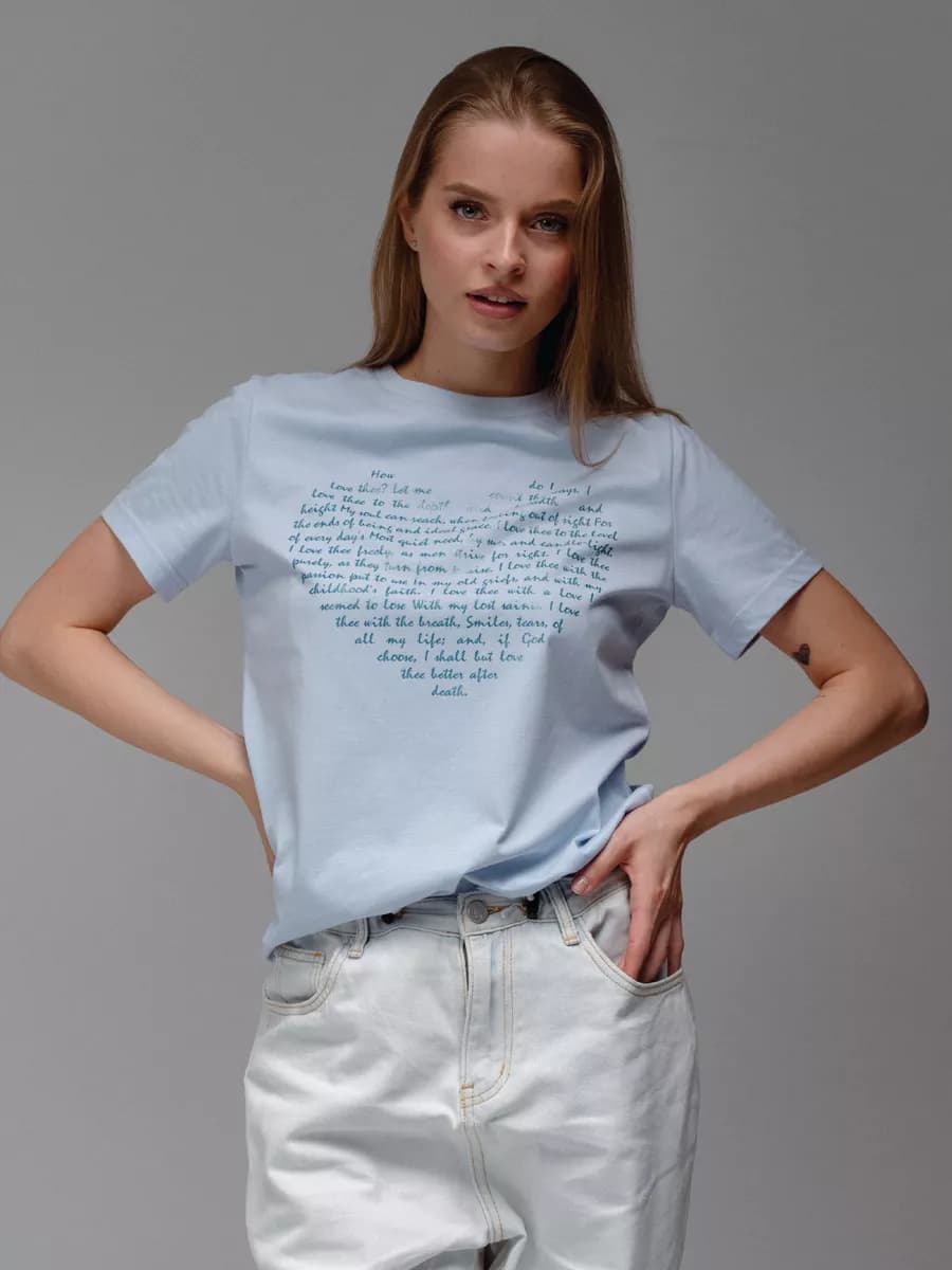 Футболка женская с принтом хлопок