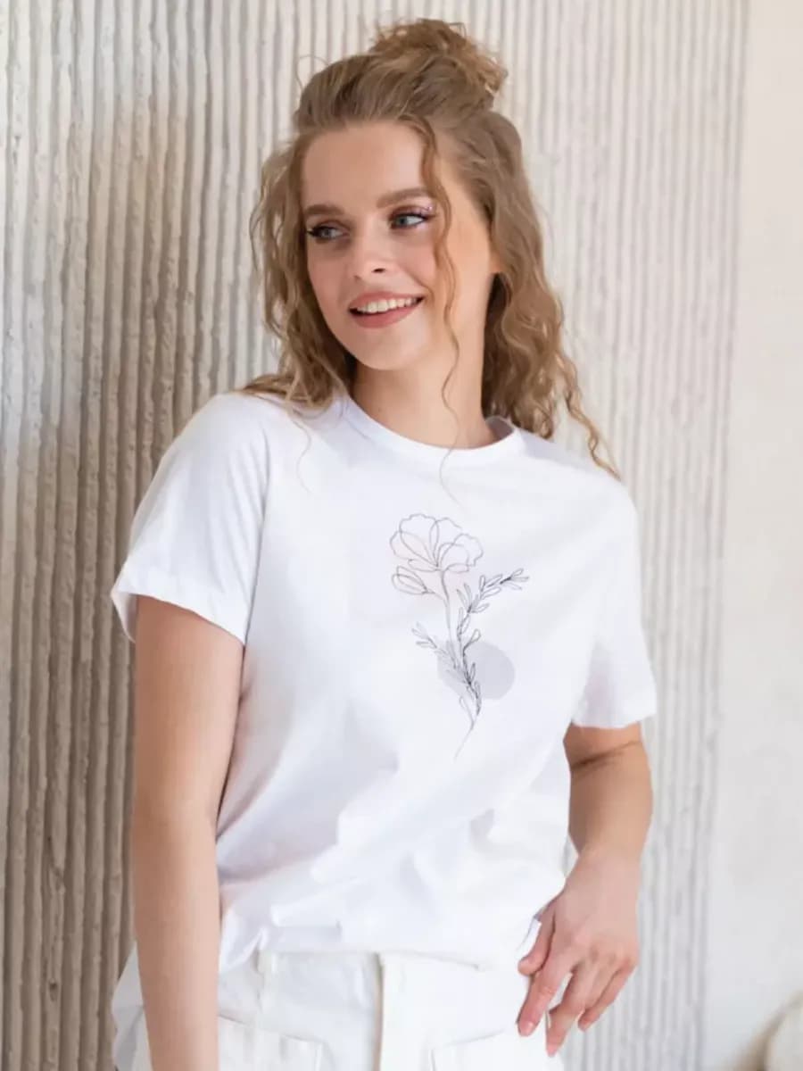 Футболка женская с принтом хлопок