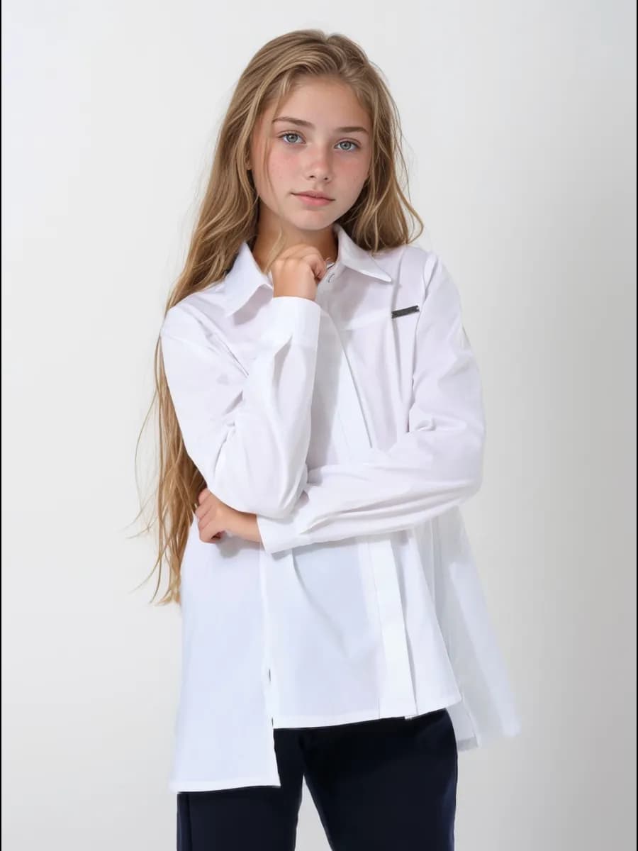 Белая школьная блузка для подростков