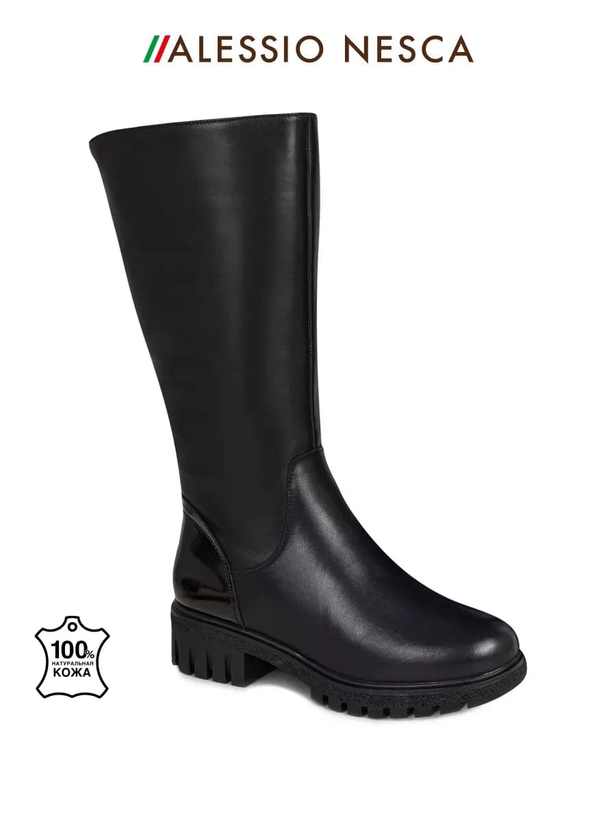 Сапоги еврозима высокие натуральная кожа