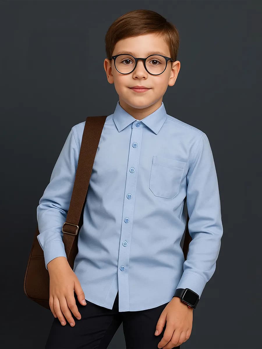 Рубашка школьная с длинным рукавом