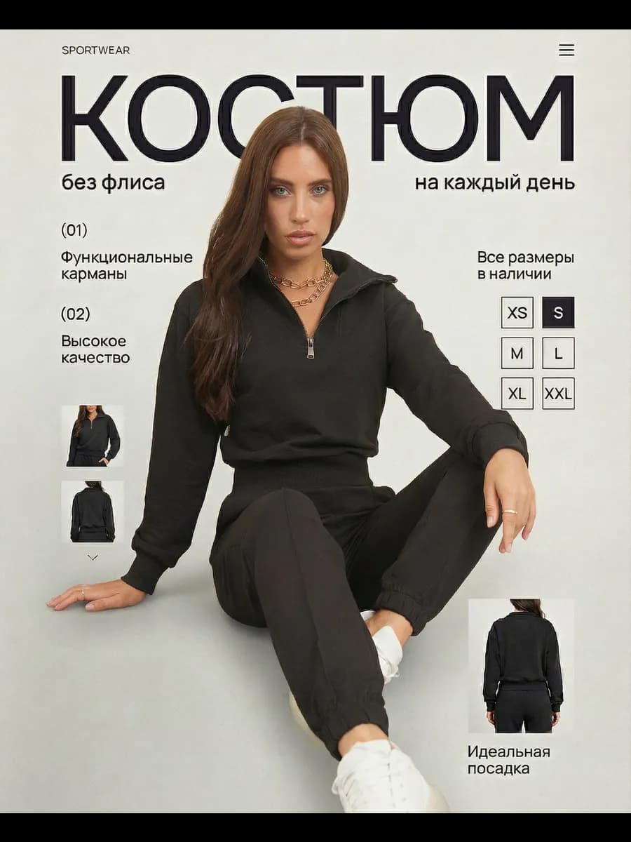 Спортивный костюм на молнии