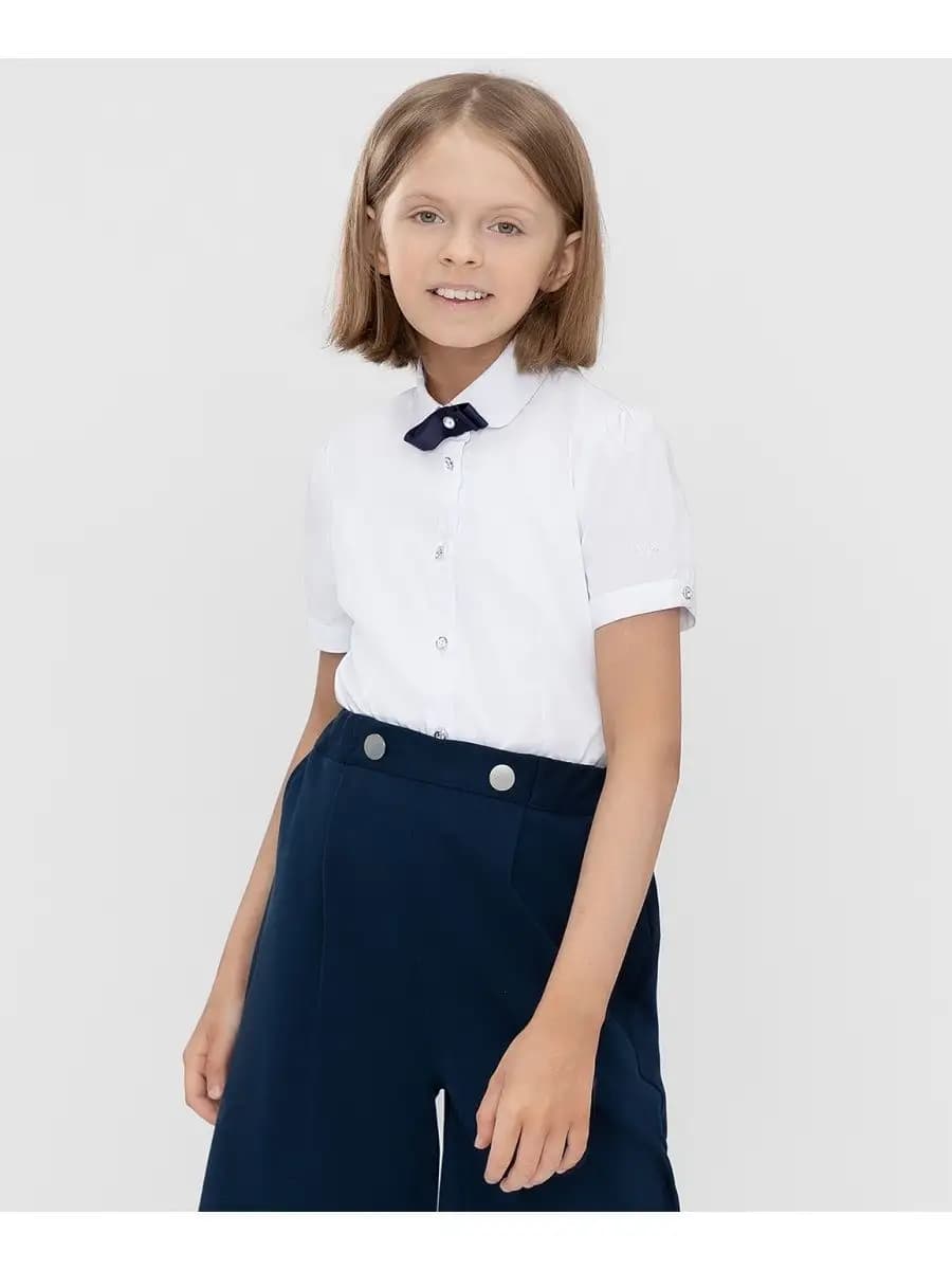 Блузка школьная для девочки с коротким рукавом