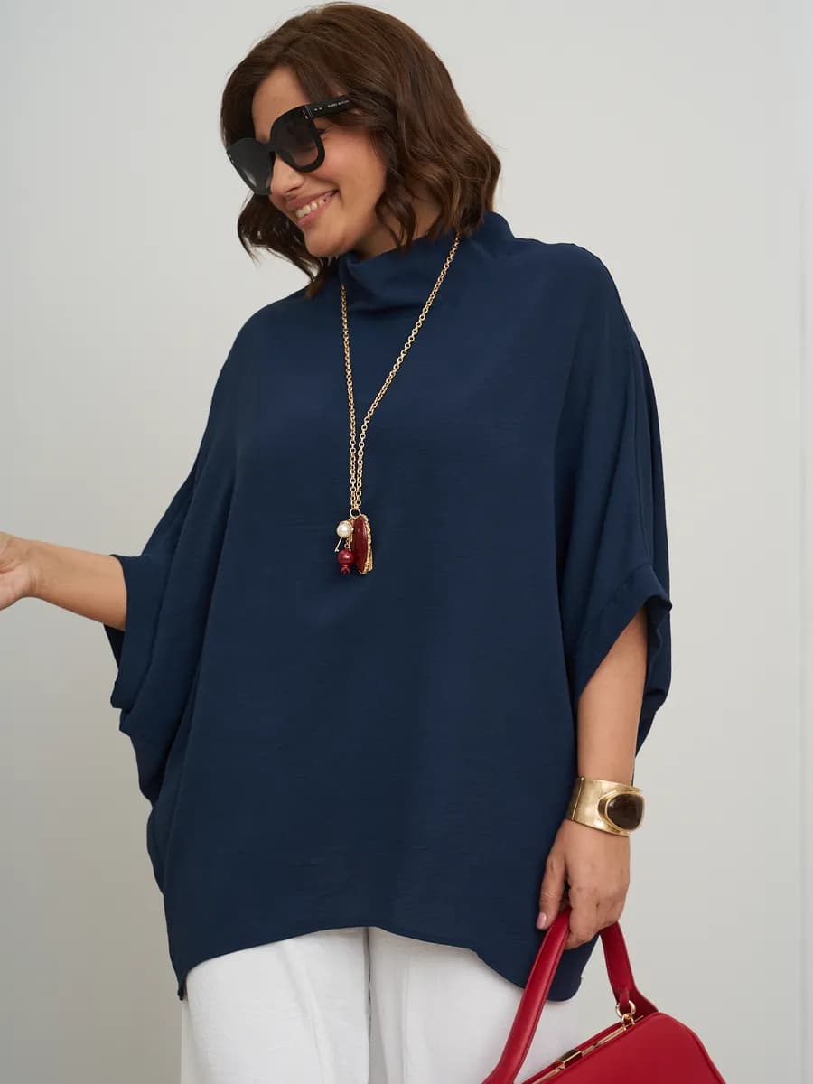 Блузка больших размеров с коротким рукавом