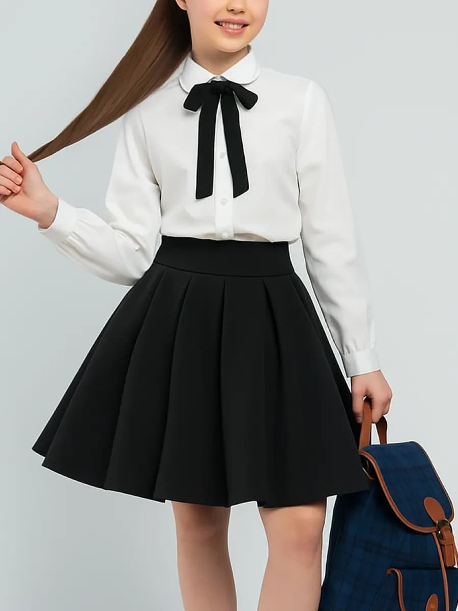 Школьная юбка на резинке клеш