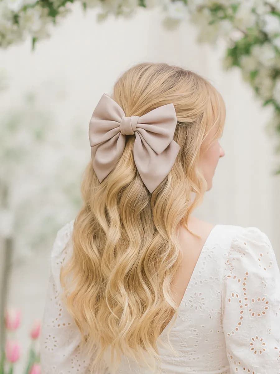 Бант для волос на заколке-автомат