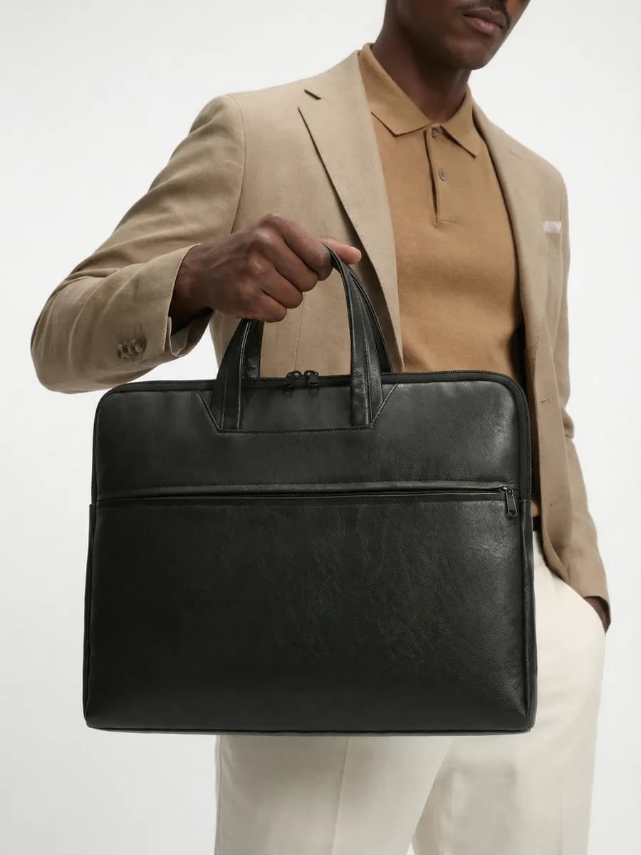 Сумка кожаная для документов а4 и ноутбука - фото 1