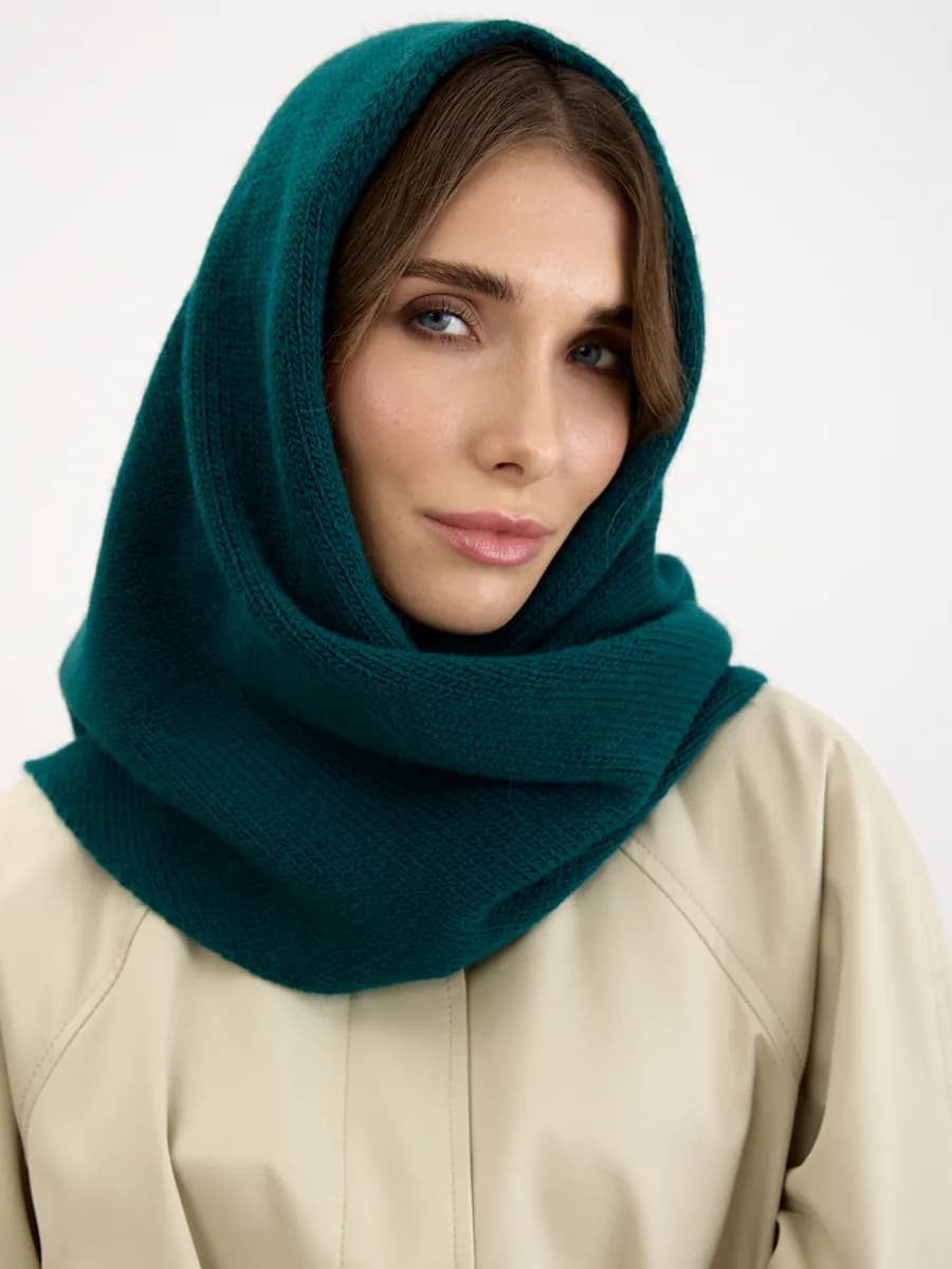 Косынка платок шарф вязанная шерстянная зимняя