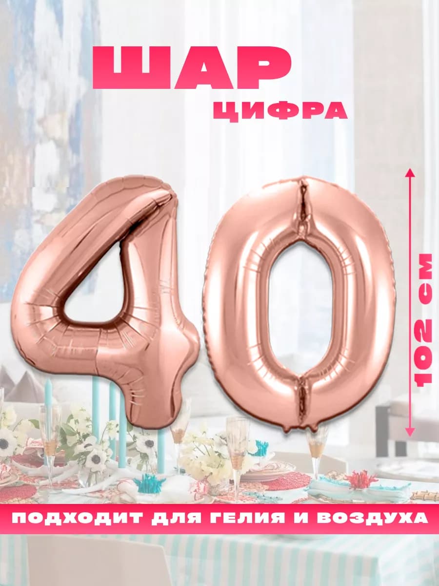 Воздушный фольгированный шар цифра 40