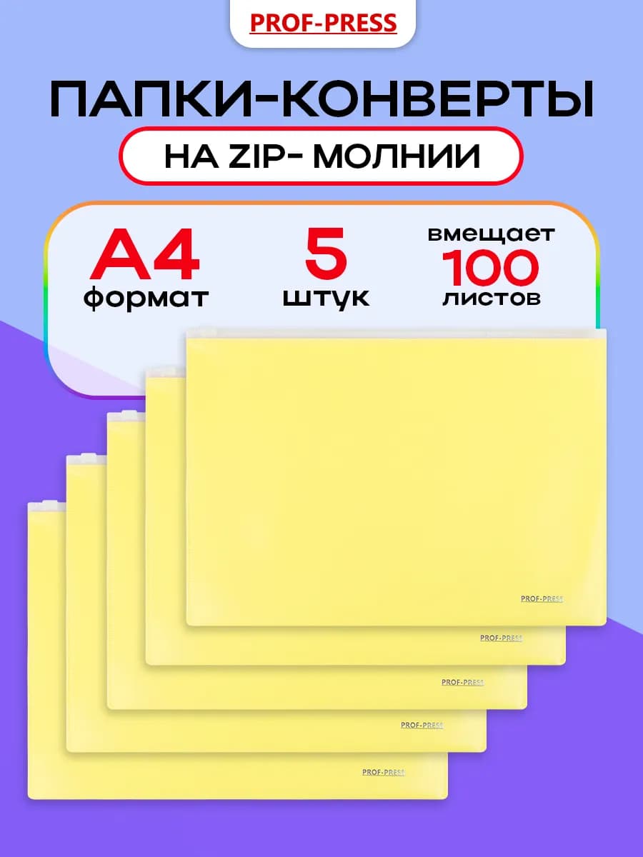 Папка конверт для документов на молнии комплект А4