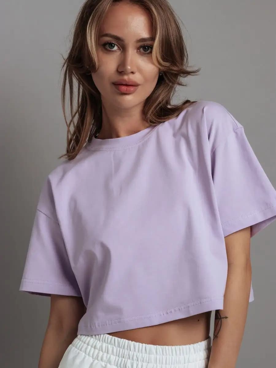 Кроп топ женский футболка укороченная