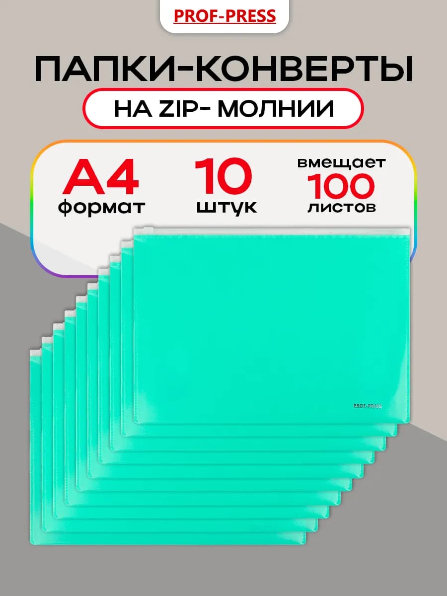 Папка конверт для документов на молнии комплект А4