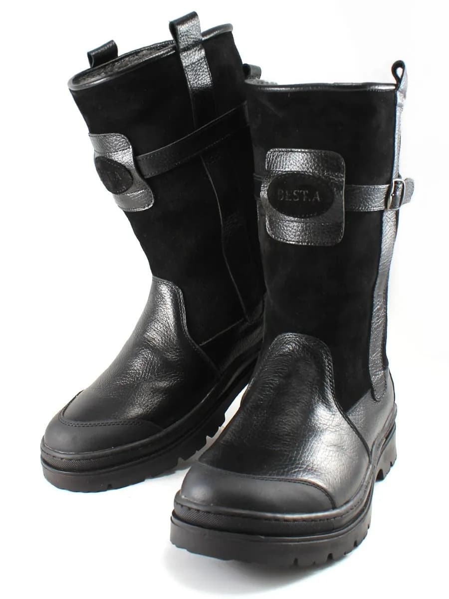 Унты монгольские сапоги кожаные рабочие зимние - фото 1