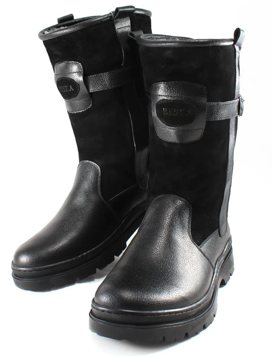 Унты монгольские сапоги кожаные рабочие зимние - фото 1