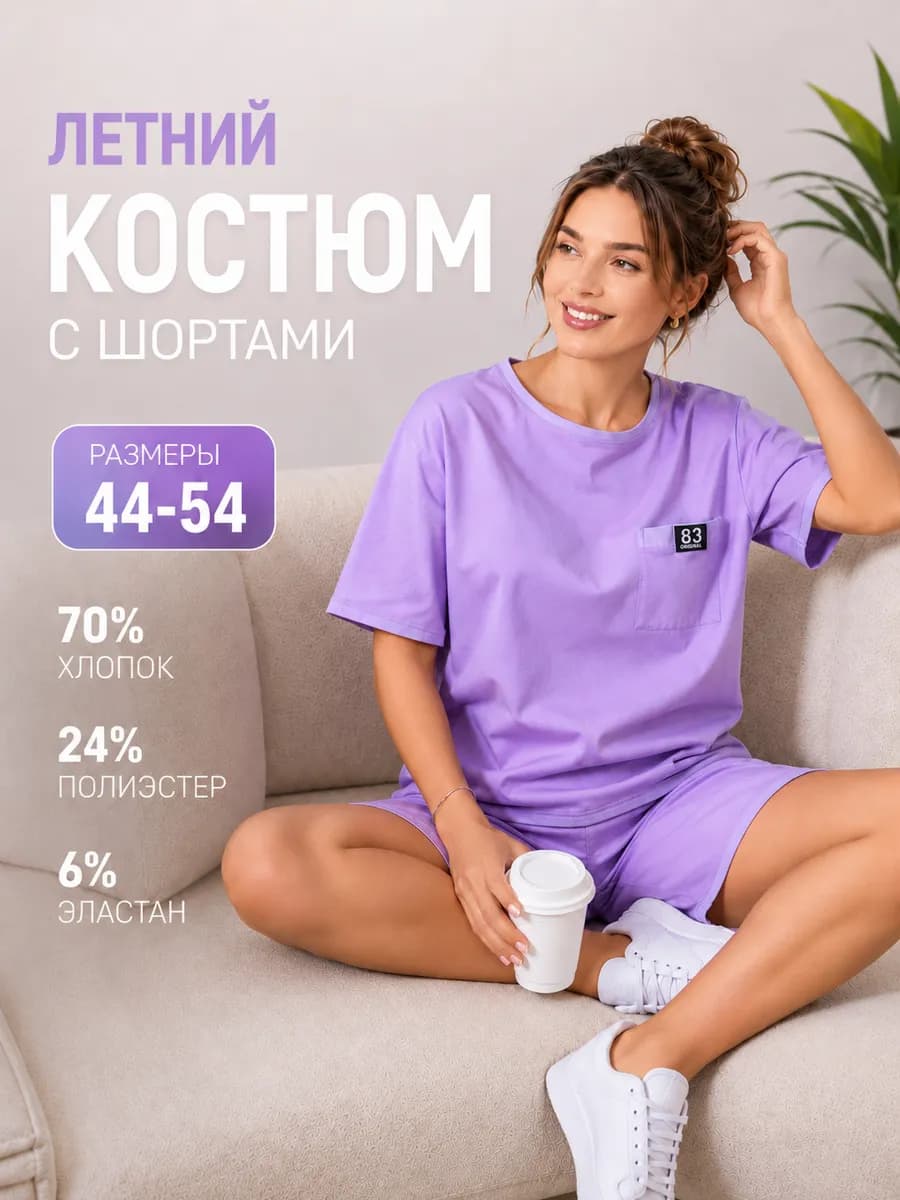 Спортивный костюм летний с шортами