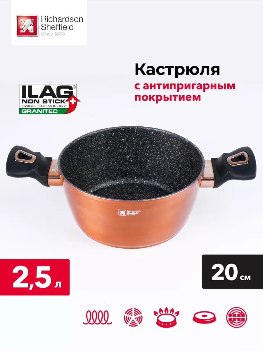 Кастрюля для индукционной плиты 2.5 литра