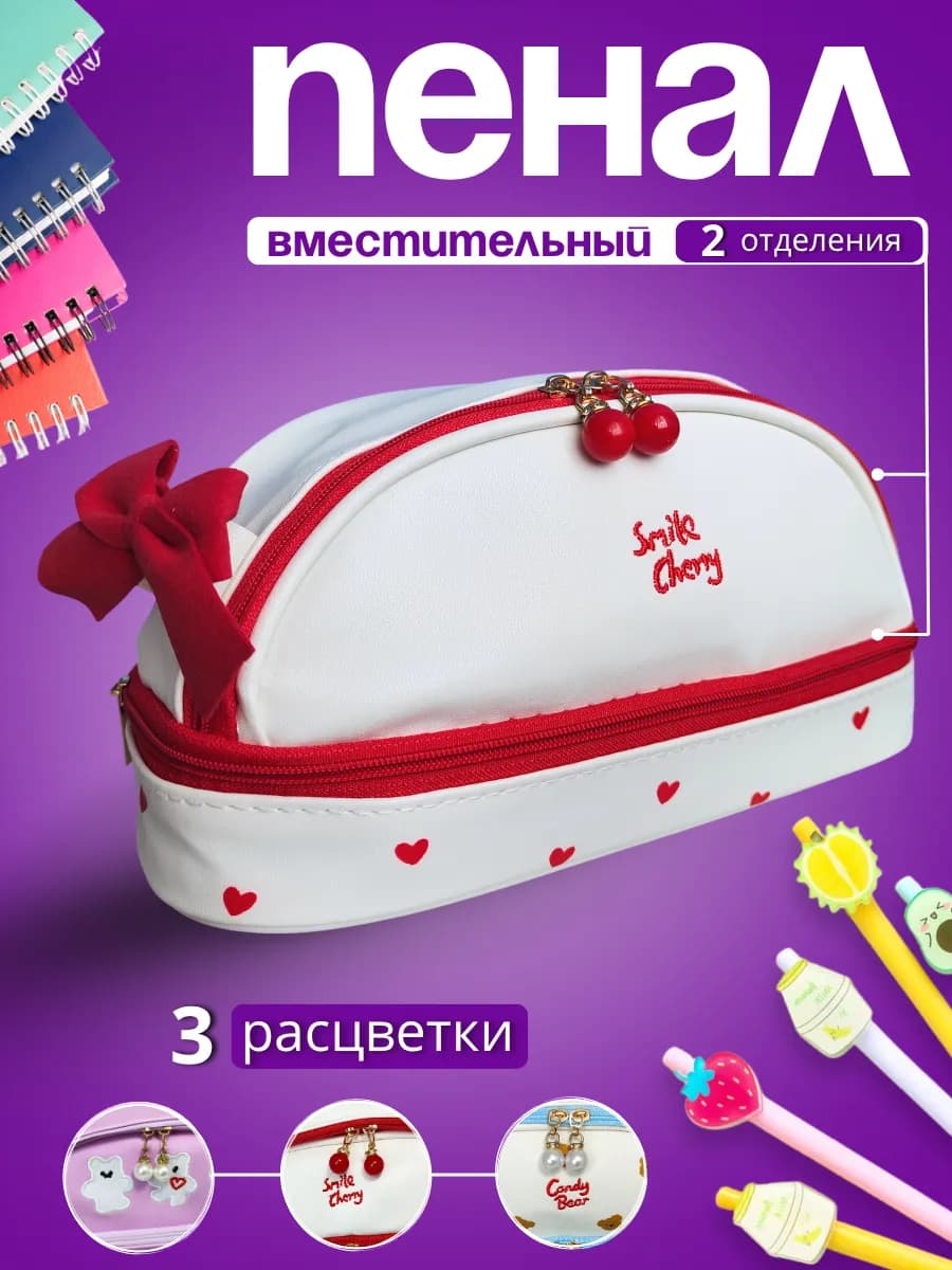 Пенал школьный для подростка детский 2 отделения