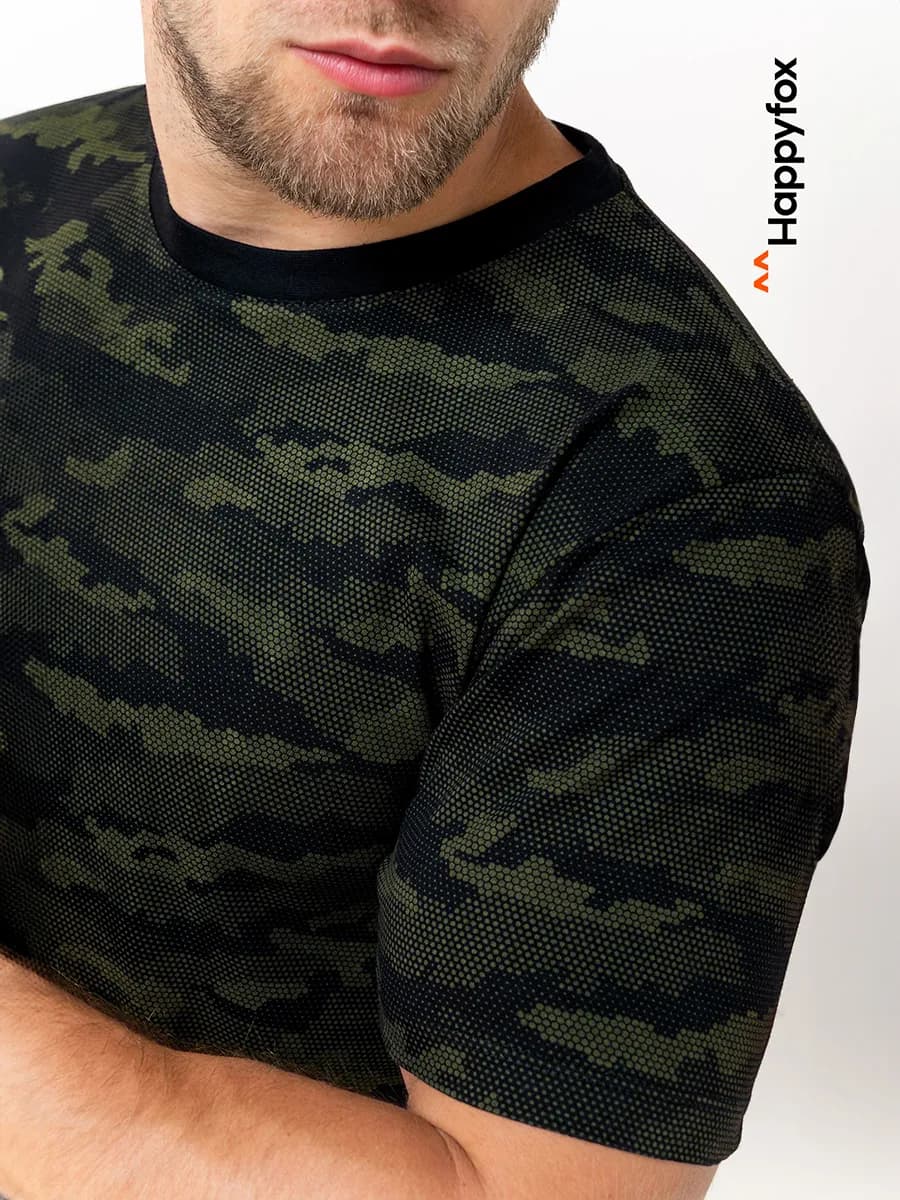 Футболка с принтом камуфляж хлопковая тактическая