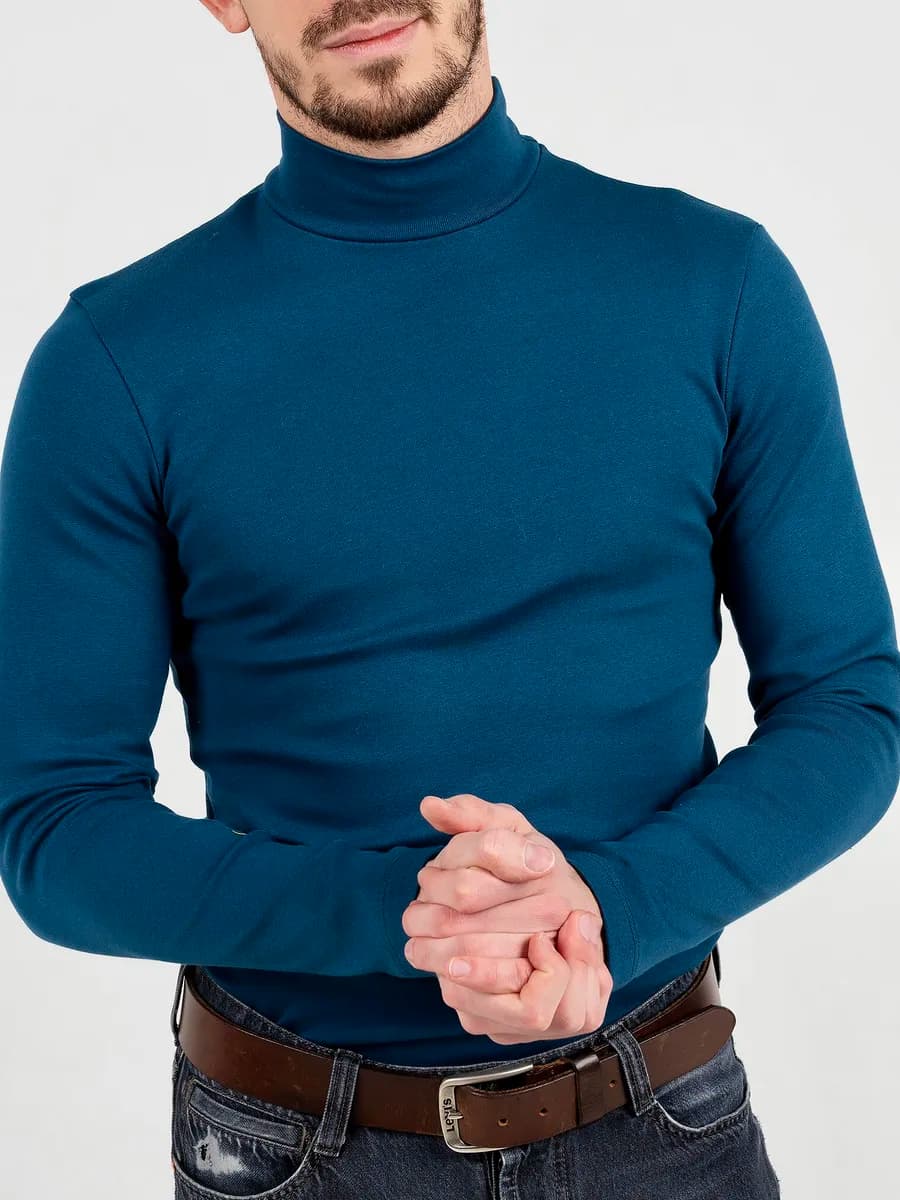 Водолазка тонкая с длинным рукавом хлопок