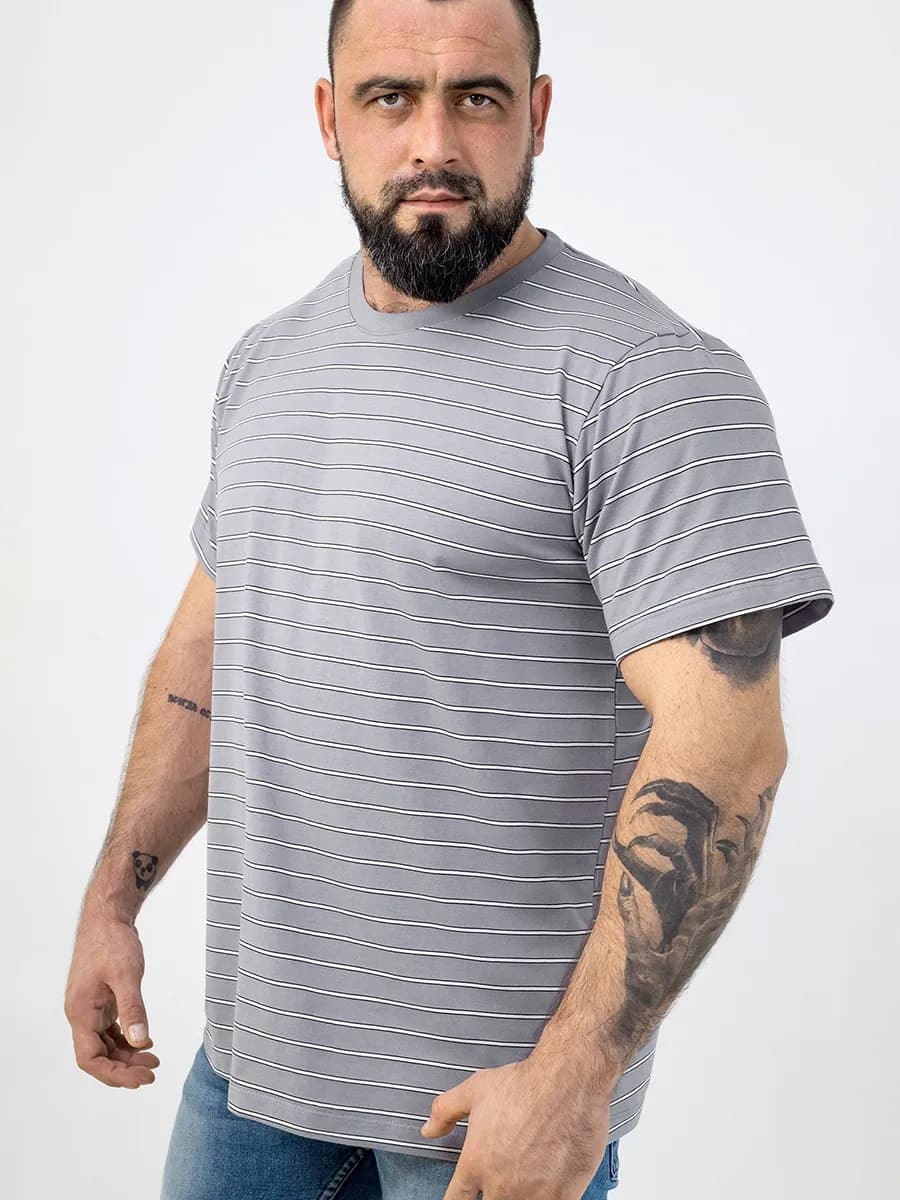 Футболка в полоску большие размеры хлопковая