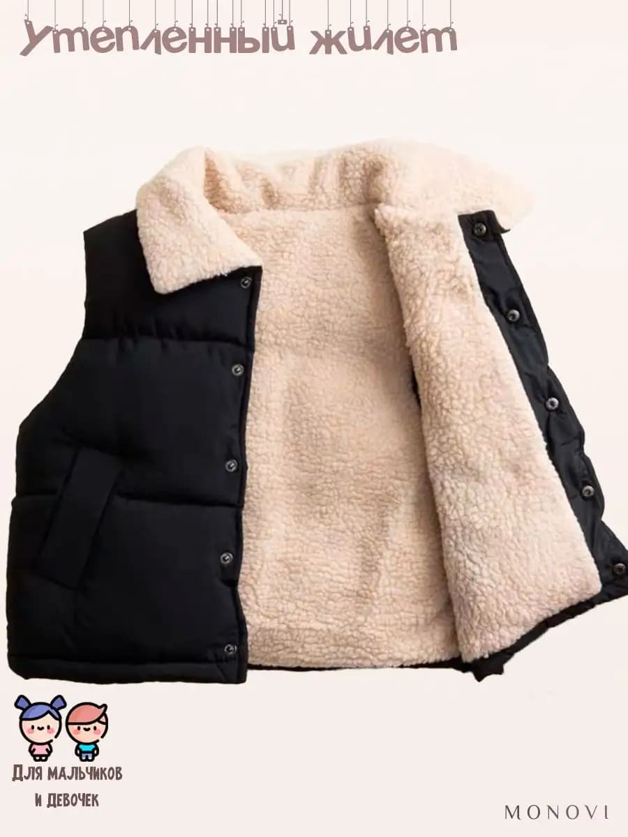 Утепленная жилетка детская безрукавка