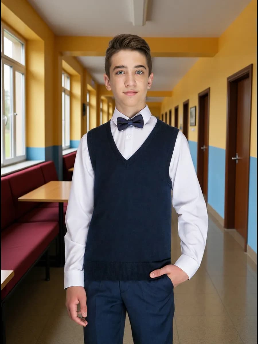 Жилет вязаный школьный