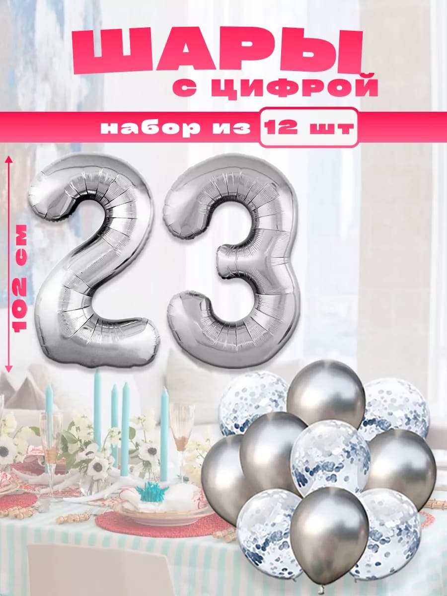 Воздушные шары с цифрой 23