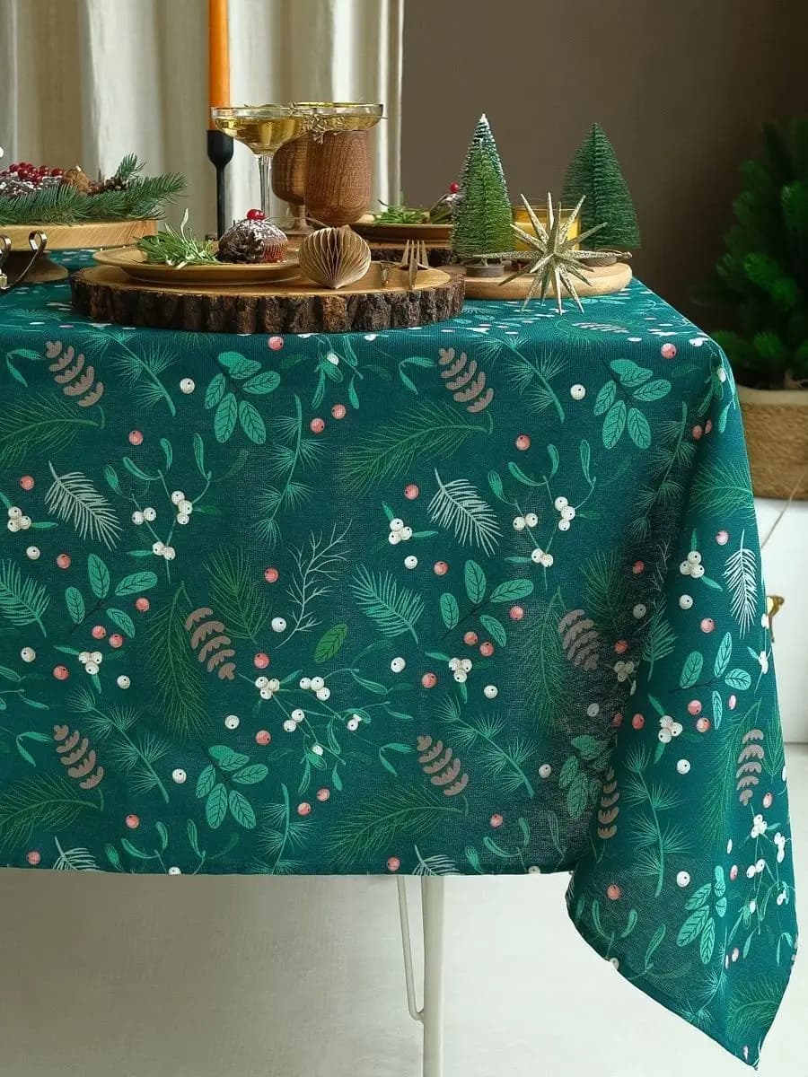 Прямоугольная скатерть 149*110 см для стола новогодняя