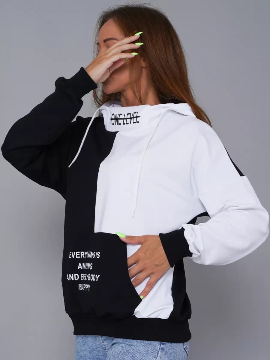 Худи оверсайз с принтом больших размеров