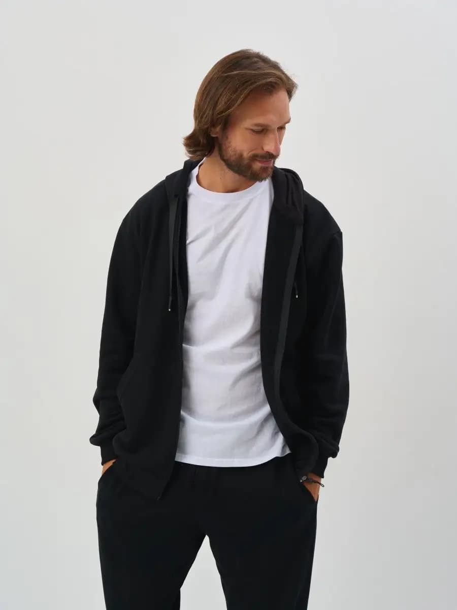 Зип худи толстовка на молнии без начеса