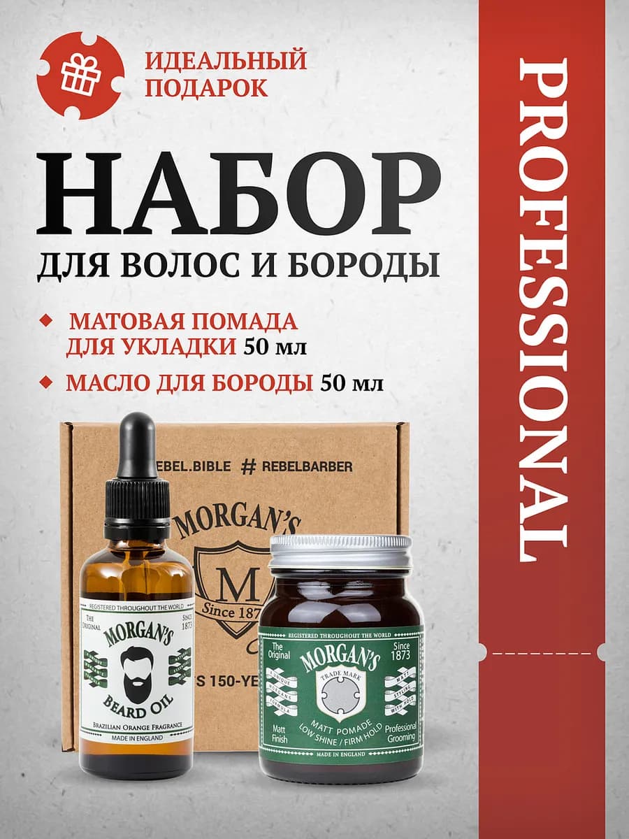 Подарочный набор для бороды и волос Morgans