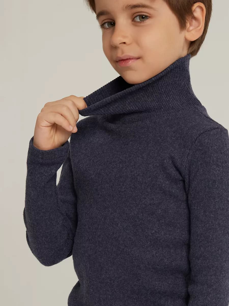 Школьная водолазка утепленная в рубчик