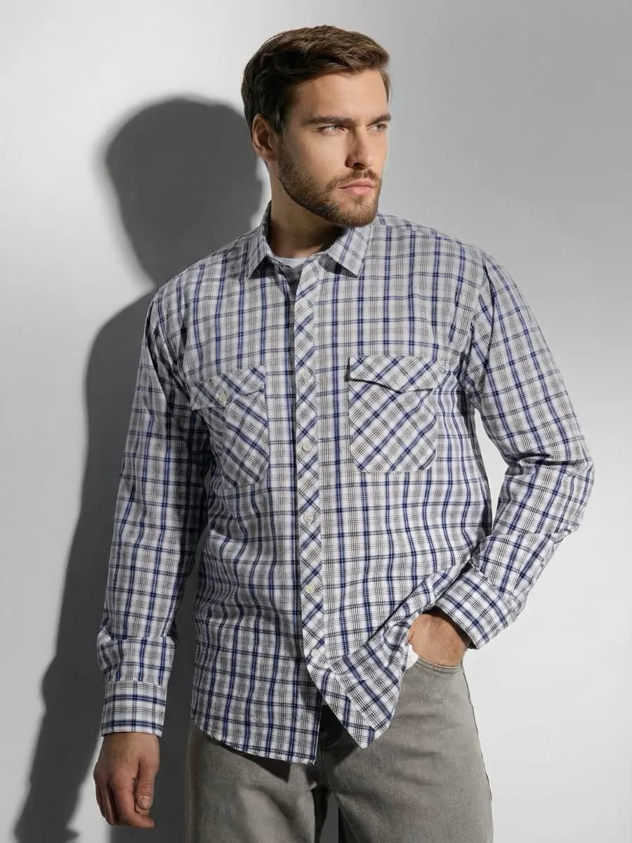 Рубашка с длинным рукавом клетчатая