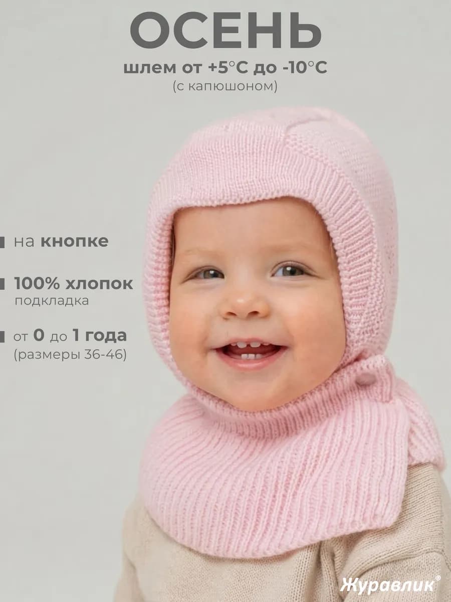 Шапка шлем для новорожденного малыша
