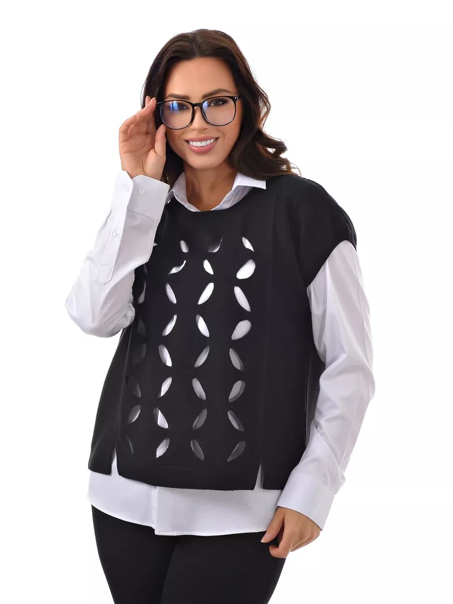 Жилет офисный вязаный утепленный