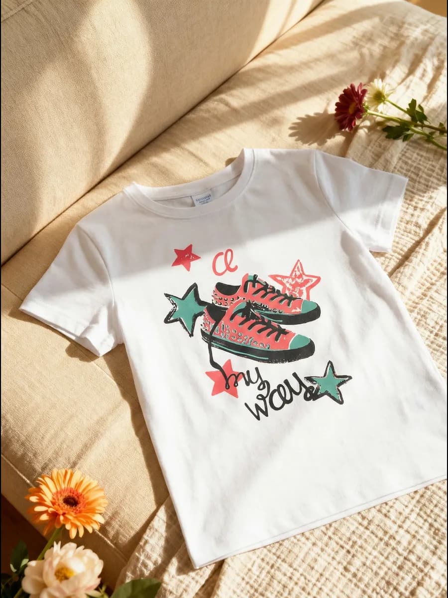 Футболка с принтом из хлопка детская - фото 1