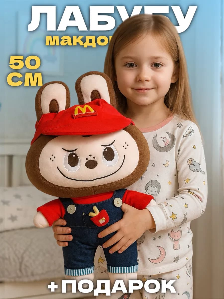 Лабубу игрушка мягкая большой Макдональдс оригинал 50 см