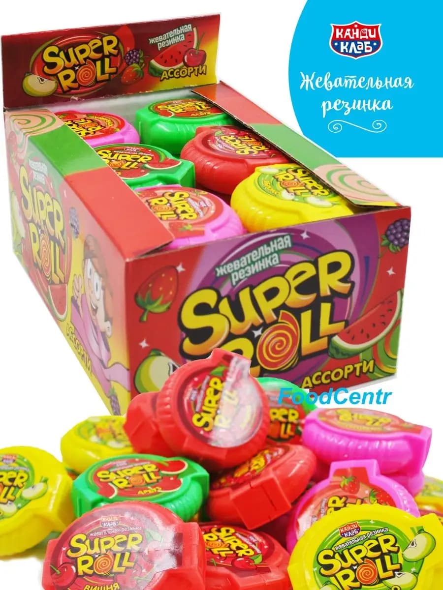 Жевательная резинка "Super Roll" ассорти Супер Ролл 24 шт