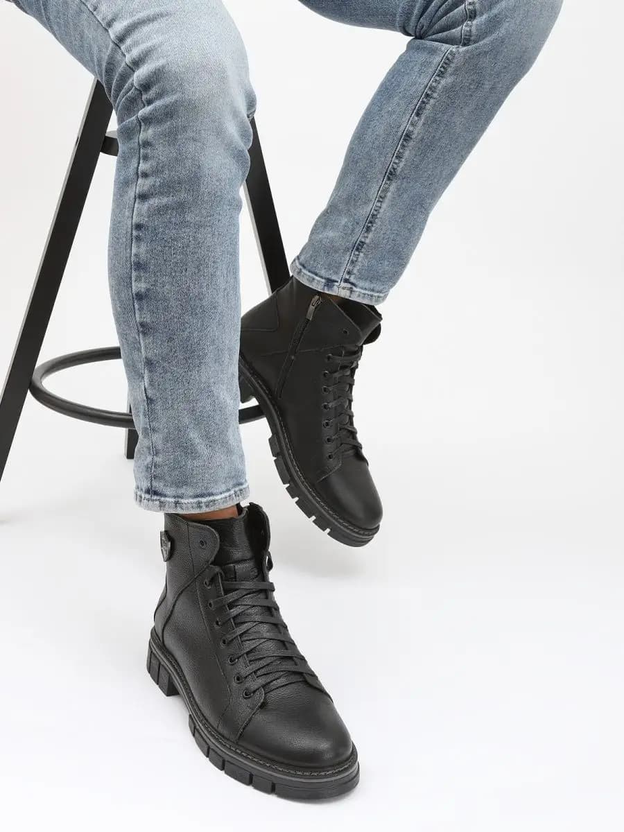 Ботинки мужские зимние натуральная кожа - фото 1