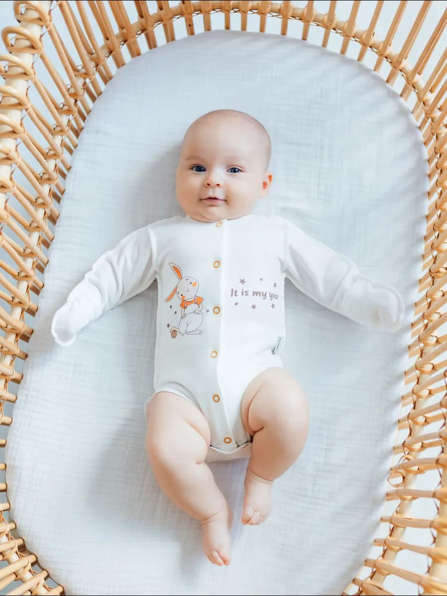 Боди для новорожденных из футера с начесом