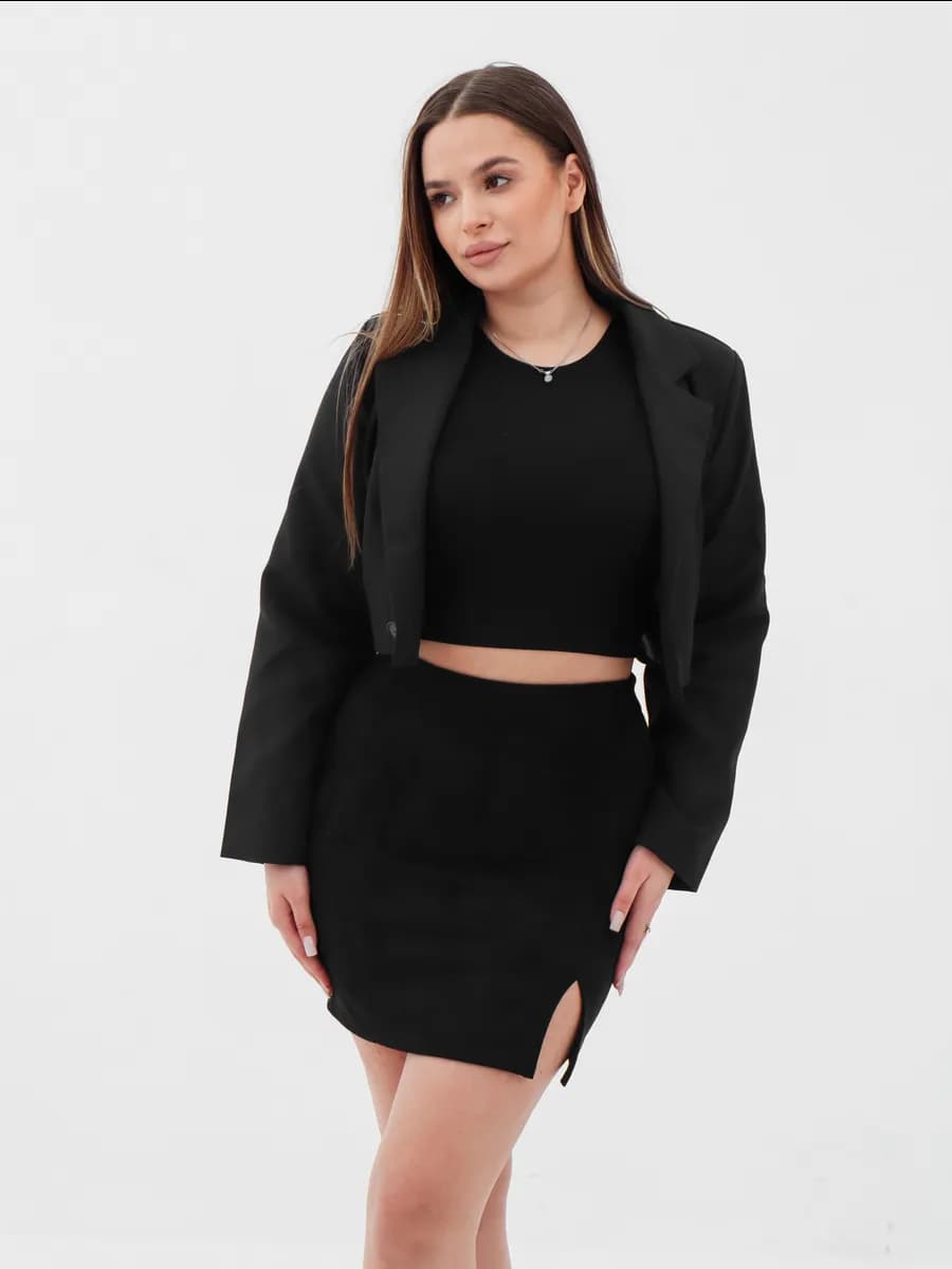 Юбка офисная женская карандаш с разрезом