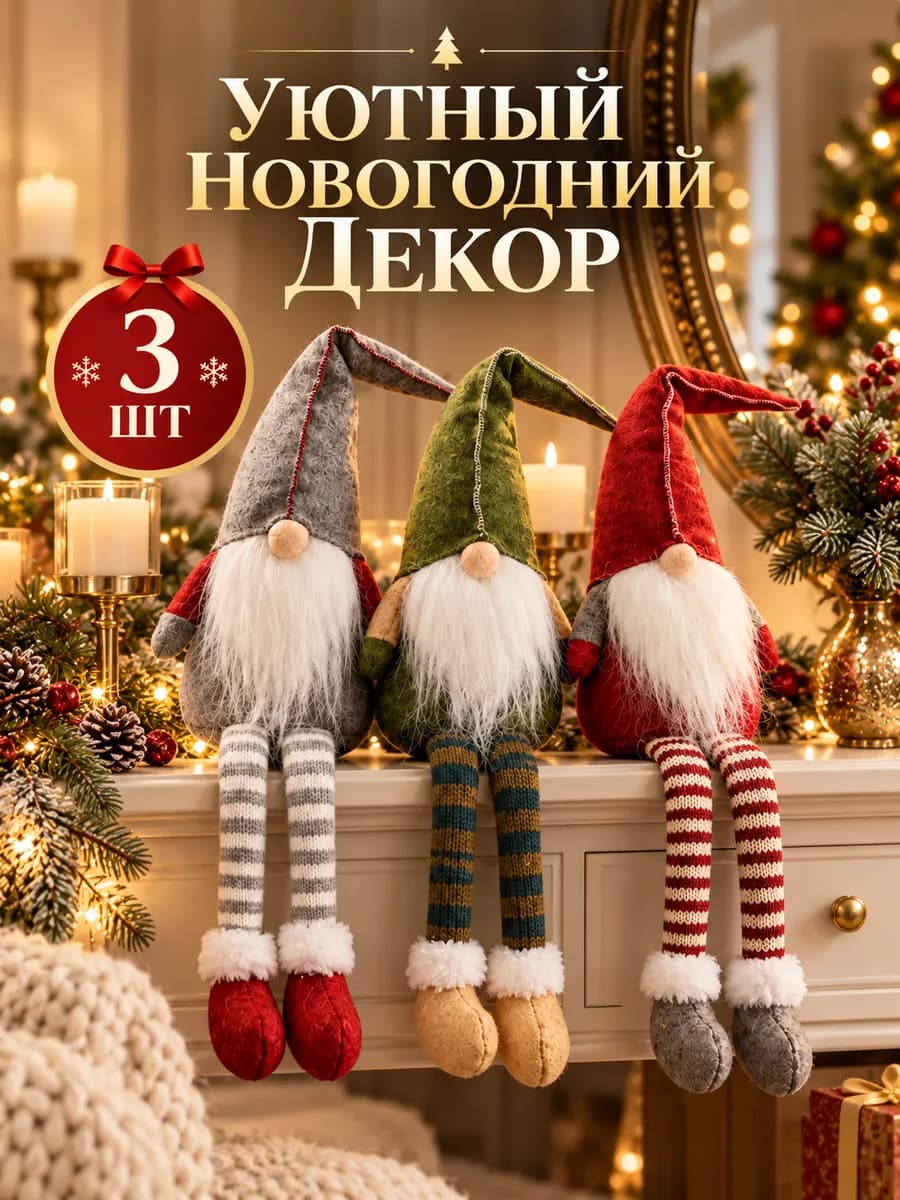Гномы новогодние из фетра набор