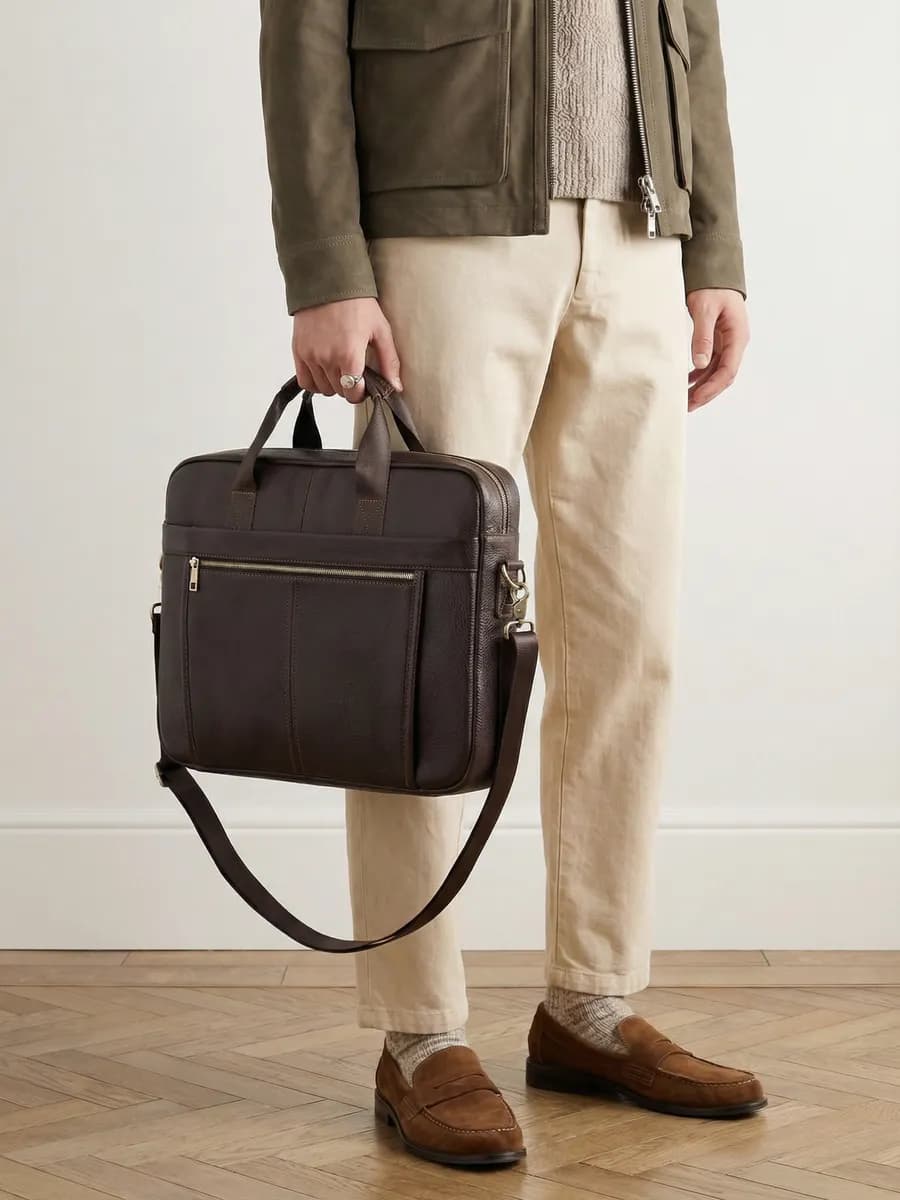 Сумка из натуральной кожи для ноутбука и документов А4