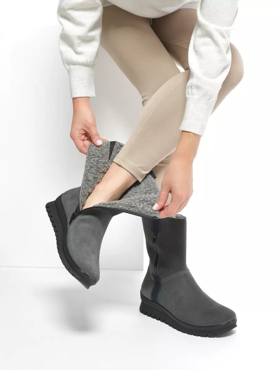 Полусапожки зимние натуральный велюр