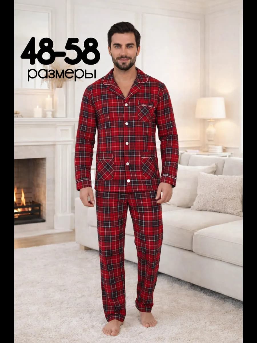 Пижама со штанами домашняя больших размеров