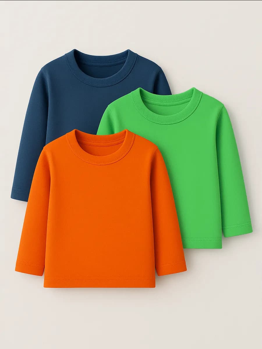 Лонгслив трикотажный базовый набор 3 шт