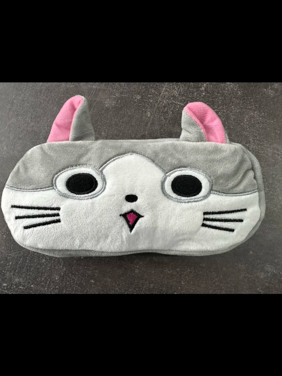 Пенал плюшевый школьный котик