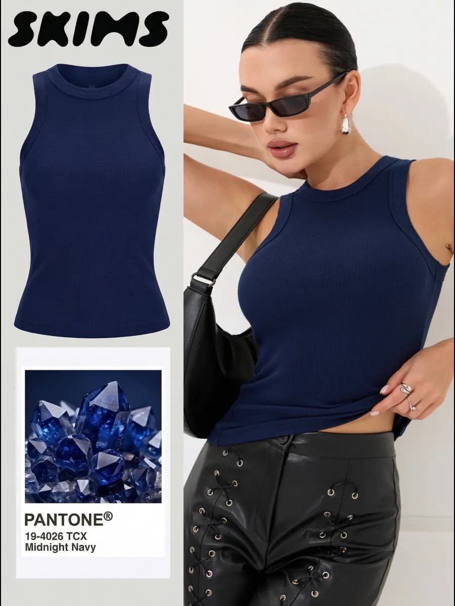 Майка базовая бельевая в рубчик топ - фото 1