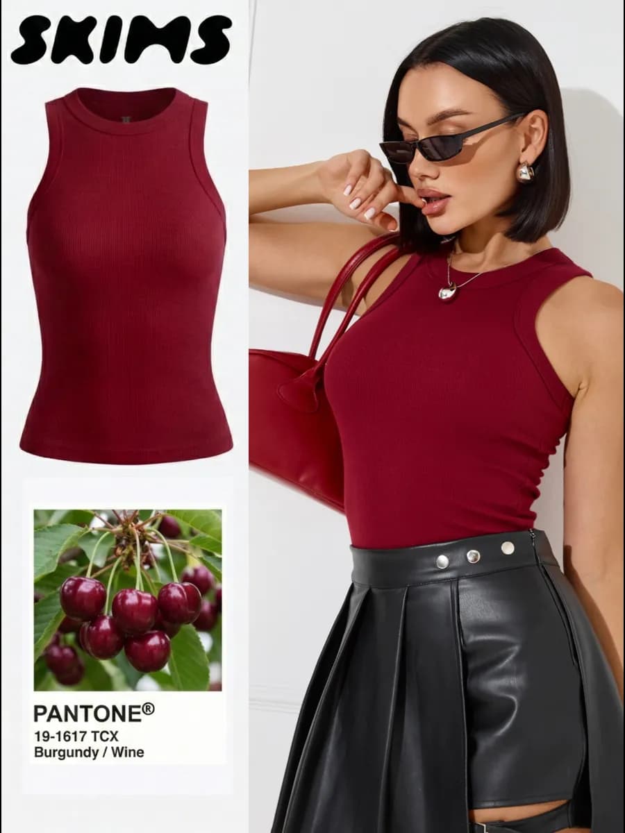 Майка базовая бельевая в рубчик топ